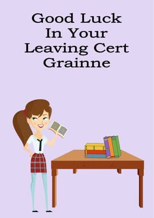 Good Luck Exams Card Design Brunette Girl
