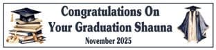 Gown & Book Stack Graduation Banner
