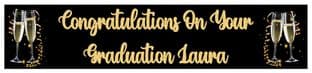 Graduation Banner Champagne Glasses