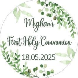 Green Foliage Communion Sticker