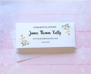 Green & Gold Leaves Christening Gift Wallet