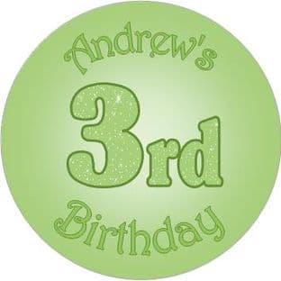 GREEN name and age sticker