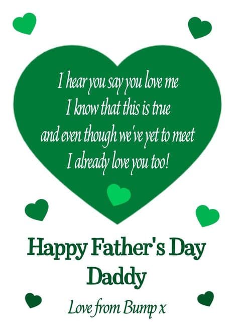 Green To Daddy from Bump/Baby Father's Day Card
