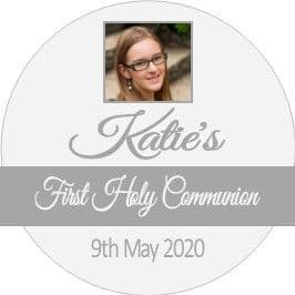 Grey Boy or Girl Photo Communion Sticker