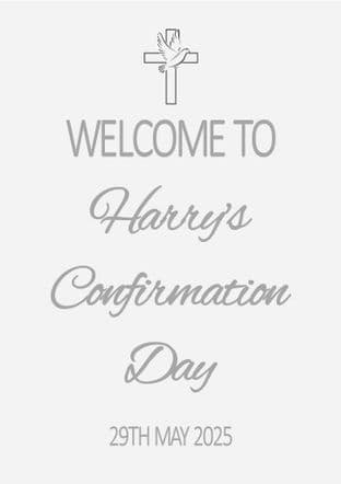 Grey Cross Any Occasion Welcome Sign