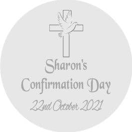 Grey Dove & Cross Confirmation Sticker