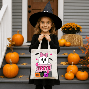 Halloween Cute Girl Ghost Trick or Treat Bag
