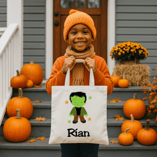Halloween Frankenstein Trick or Treat Tote Bag