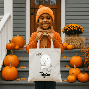 Halloween Ghost Trick or Treat Tote Bag
