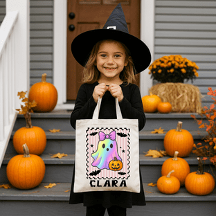 Halloween Girl Holographic Ghost Trick or Treat Bag