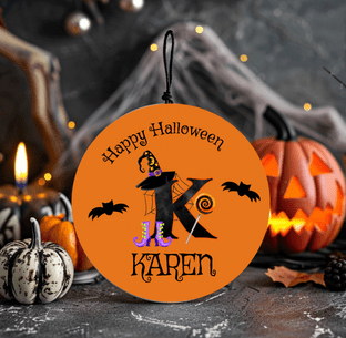 Halloween Initial & Name Ornament