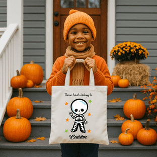 Halloween Skeleton Trick or Treat Tote Bag