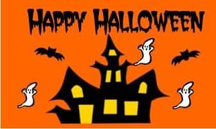 Haunted House Halloween Sticker Rectangle