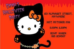 Hello Kitty Halloween Invitation Design 2