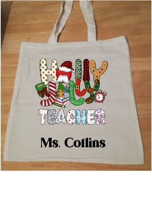 Holly Jolly Teacher Tote Bag