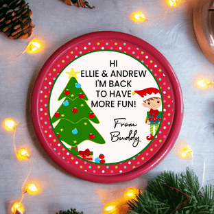 I'm Back Elf Design Circle Sweet Tub Sticker