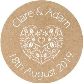 Kraft Lace Heart Sticker