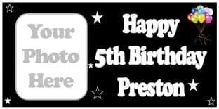 Large Black Photo Birthday Banner