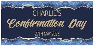 Large Blue & Gold Confirmation Banner