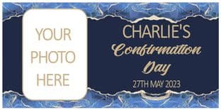 Large Blue & Gold Photo Confirmation Banner