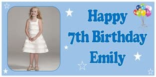Large Blue Photo Birthday Banner