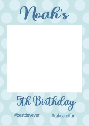 Large Blue Polka Dot Selfie Frame - any occasion