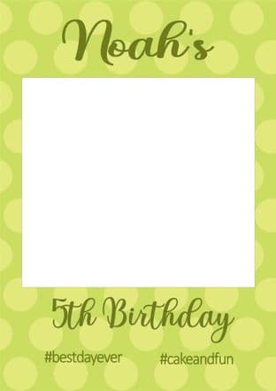Large Green Polka Dot Selfie Frame - any occasion