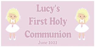 Large Lilac Girl First Communion Banner