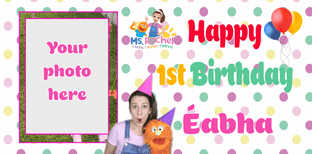 Large Ms Rachel Photo Birthday Banner