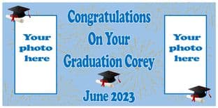 Large Photo Graduation Banner - Blue or Pink