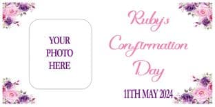Large Photo Pink Purple Flowers Confirmation Banner