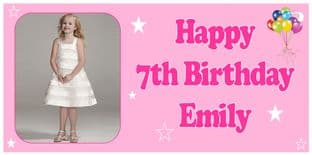 Large Pink Photo Birthday Banner