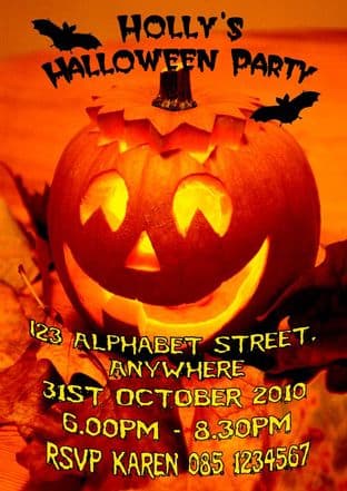 Large Pumpkin Halloween Invitation