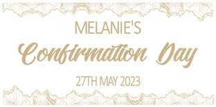 Large White & Gold Confirmation Banner
