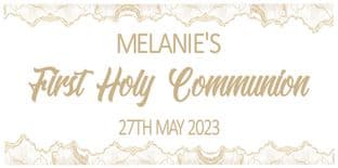 Large White & Gold First Communion Banner