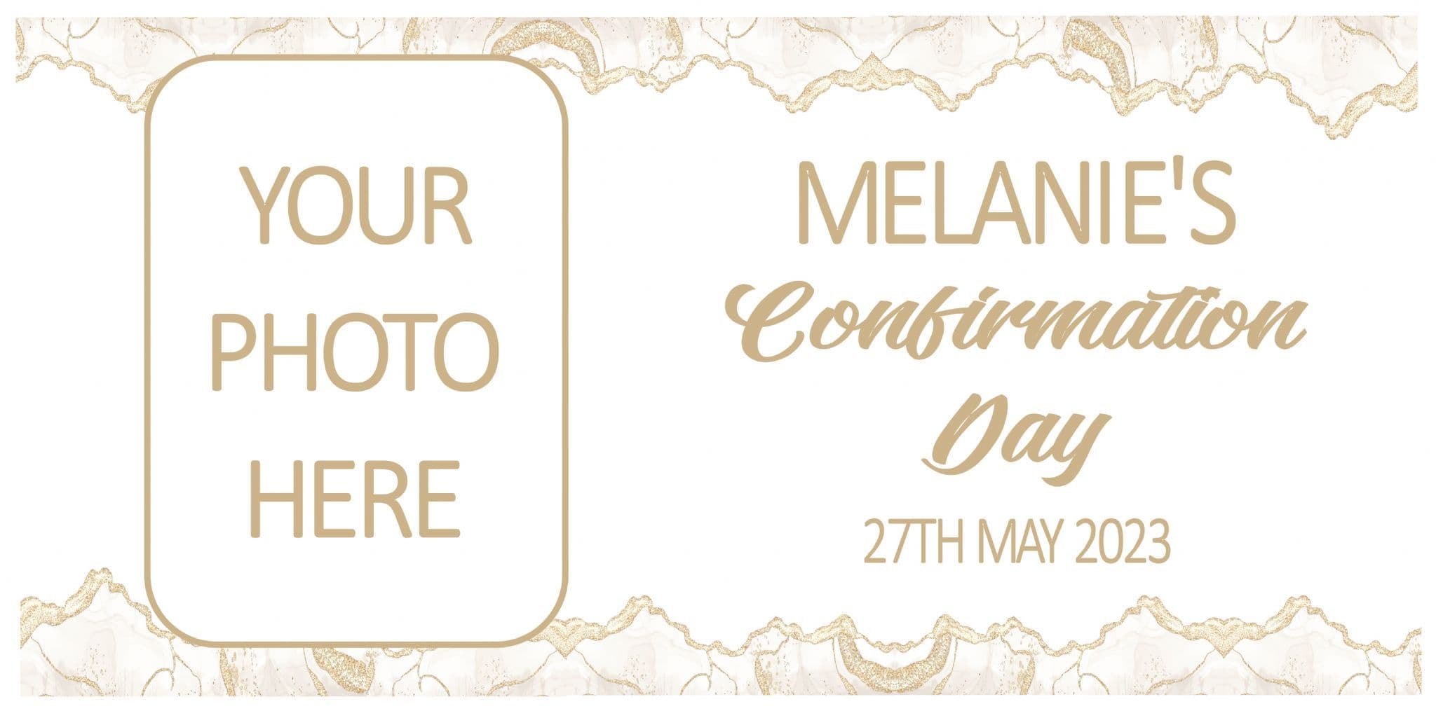 Large White & Gold Photo Confirmation Banner