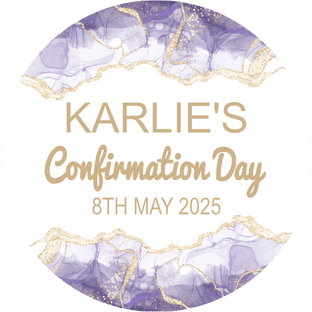 Lavender & Gold Confirmation Sticker