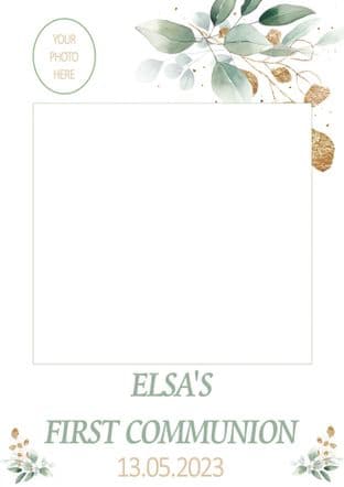 Leafy Green & Gold Photo Selfie Frame - any occasion