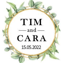 Leafy Green Wedding Sticker 1