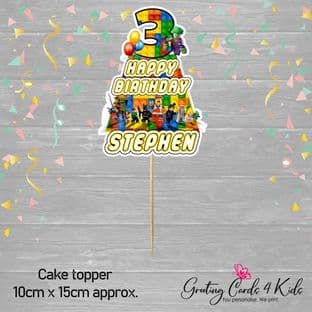 Lego Theme Cake Topper Design 1