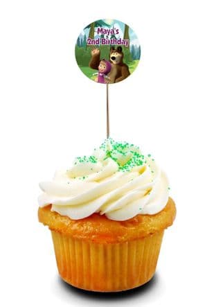 Masha and the Bear Cupcake Picks/Toppers