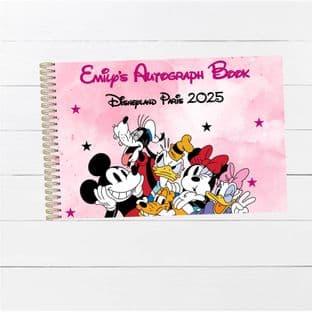 Mickey & Friends Pink Wire Bound Autograph Book