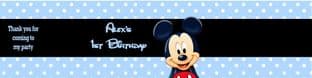 Mickey Mouse Blue Bottle Label Wrapper.