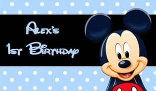 Mickey Mouse Blue Chocolate Candy Bar Wrapper.