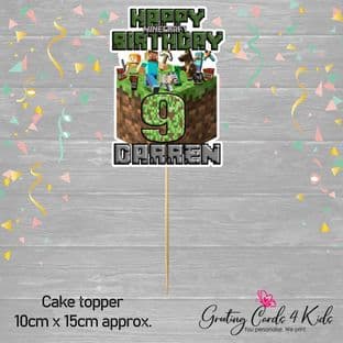 Minecraft Cake Topper