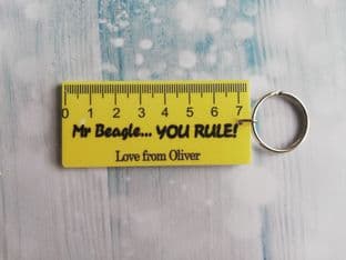 Mini Ruler Thank You Teacher Keyring