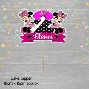 Minnie Mouse Cake Topper Pink