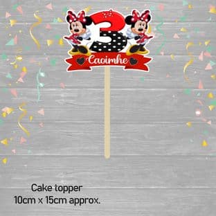 Minnie Mouse Cake Topper Red