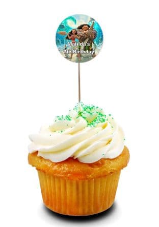 Moana Cupcake Picks/Toppers