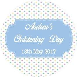 Muliticolour Blue Christening Sticker